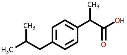 La structure chimique de l'ibuprofène