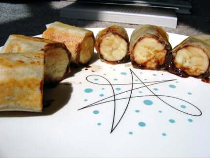 Des rouleaux banane et chocolat.