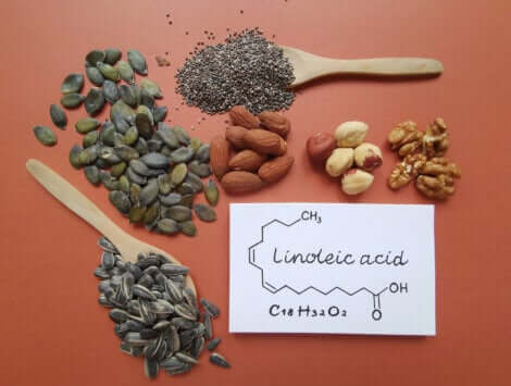 Des graines et des fruits secs contenant de l'acide linoléique.