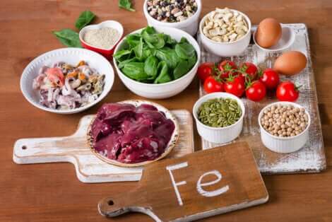 Aliments riches en fer.