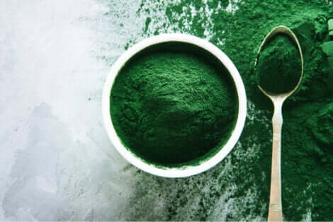 Spiruline en poudre.