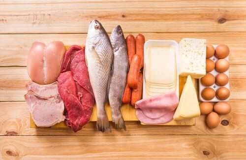 Des aliments contenant des protéines.
