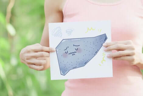 Dessin d'un foie fatigué.