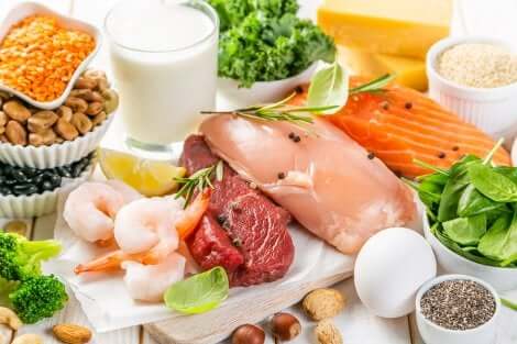Des aliments riches en protéines.