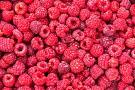 Des framboises fraîches.