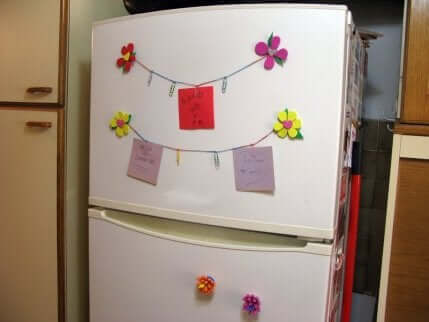 Un frigo décoré.
