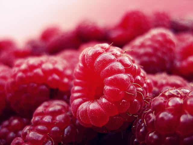 Des framboises fraîches.