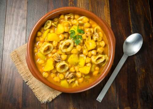Pois chiches aux calamars : recette simple et saine
