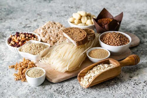 Des produits avec du gluten.
