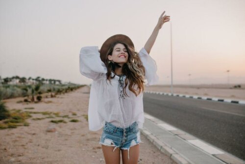 Femme heureuse.