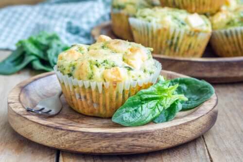 2 recettes de muffins aux épinards