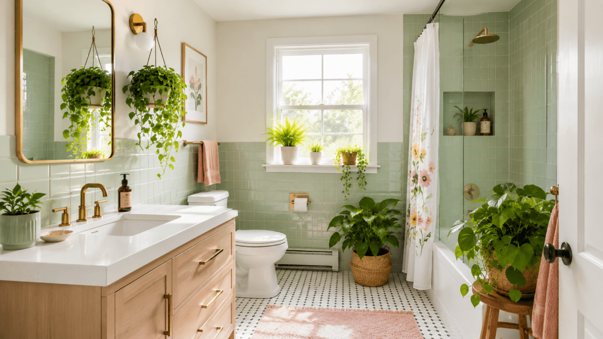 Baño con plantas