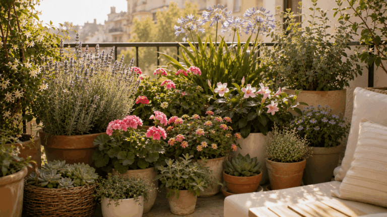 Comment disposer les pots de fleurs pour que les plantes s'épanouissent mieux les unes grâce aux autres et que le balcon soit plus vivant
