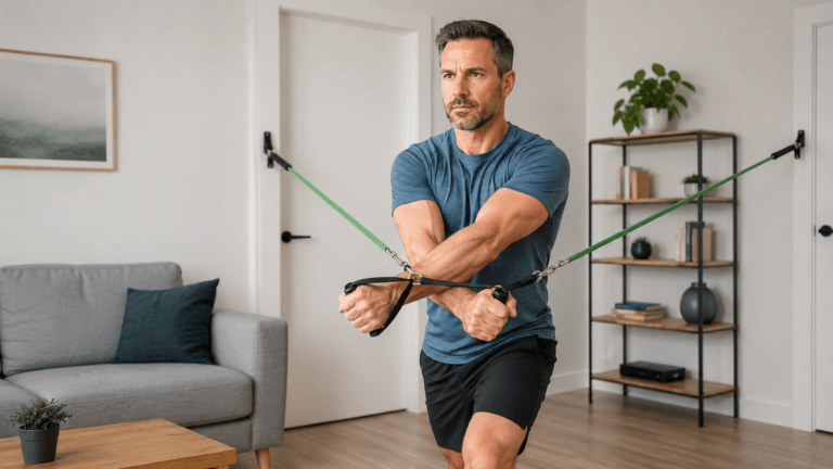 Des pectoraux toniques à la maison : 5 exercices efficaces avec des bandes élastiques