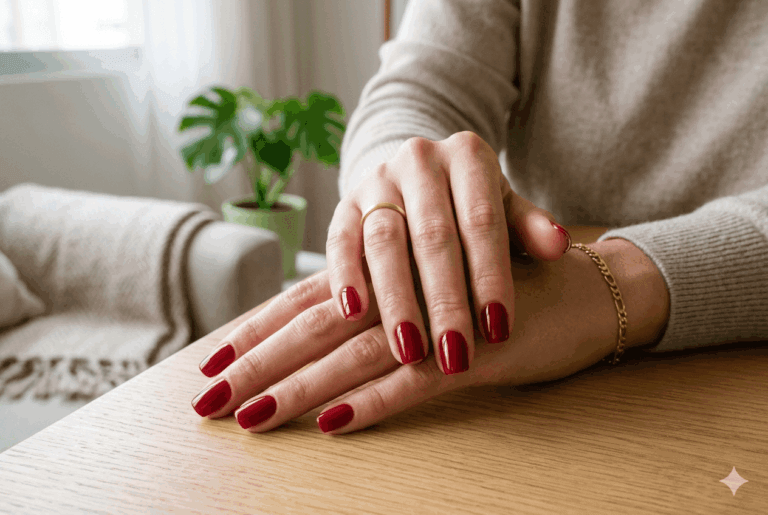 manicuras cereza que favorecen especialmente a las uñas cortas