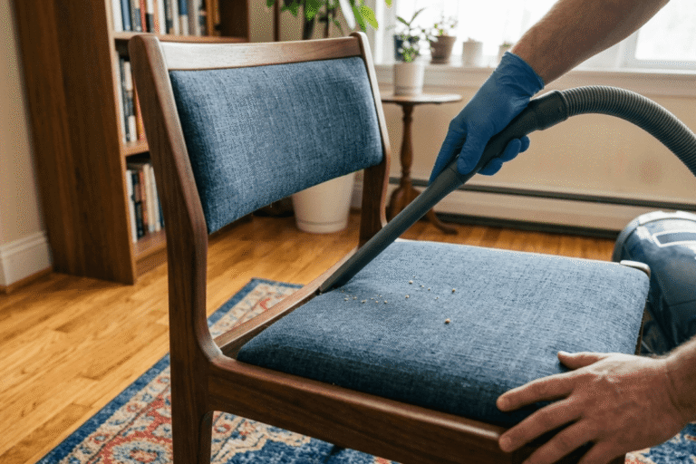 Miettes et poussière sur les fauteuils rembourrés : comment les nettoyer sans abîmer les coutures