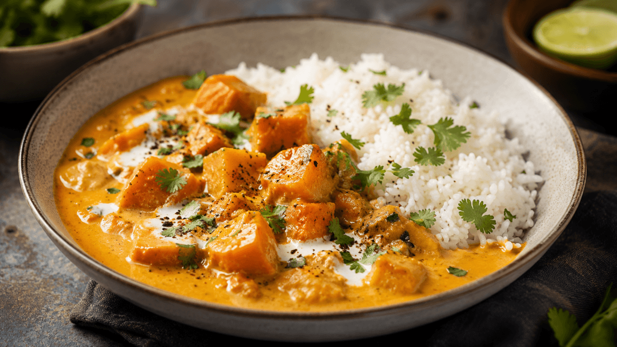 Curry de calabaza con arroz