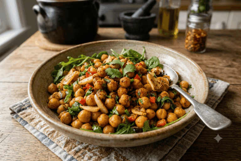 La température permet aux assaisonnements de mieux s’intégrer à cette salade.