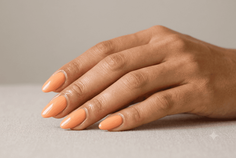 L’alternative parfaite au rose froid, qui apporte une chaleur naturelle et met en valeur le teint des mains en été.