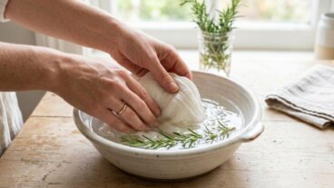 Une compresse tiède au romarin pour les mains fatiguées : comment l'utiliser sans dessécher la peau