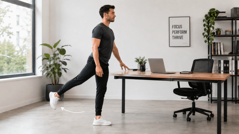 Mobilité de la hanche en position debout : 5 minutes d'exercices près d'une table pour soulager les raideurs