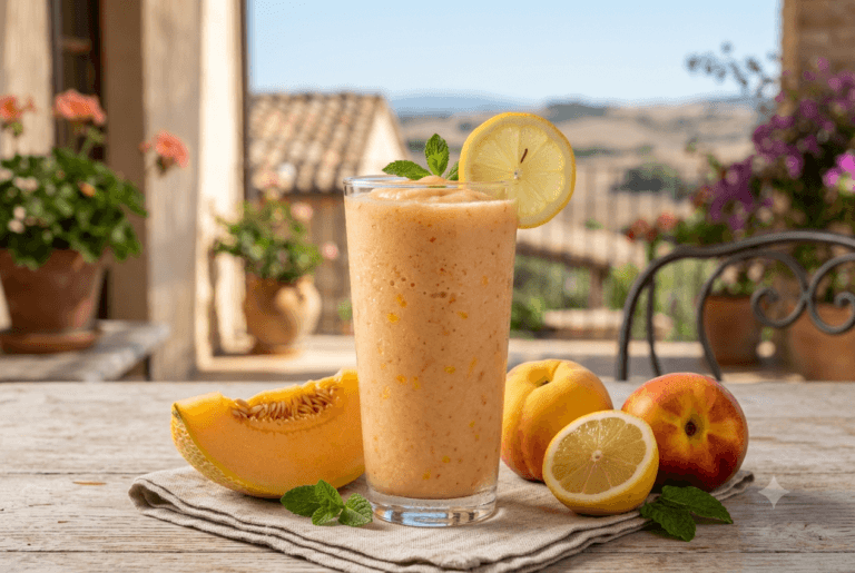 Profitez des fruits à noyau les plus juteux de la saison pour créer une boisson simple, parfumée et revitalisante.