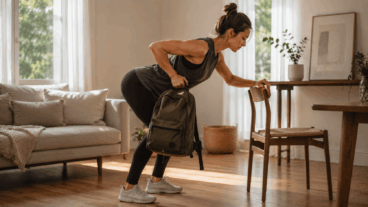 Rameur avec sac à dos à la maison : comment renforcer son dos sans haltères et en respectant une bonne technique