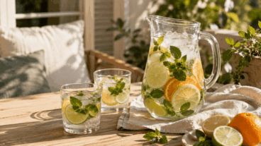 Soirées d'été à la maison : des idées rafraîchissantes à base d'eau fraîche, d'herbes aromatiques et de tranches d'agrumes