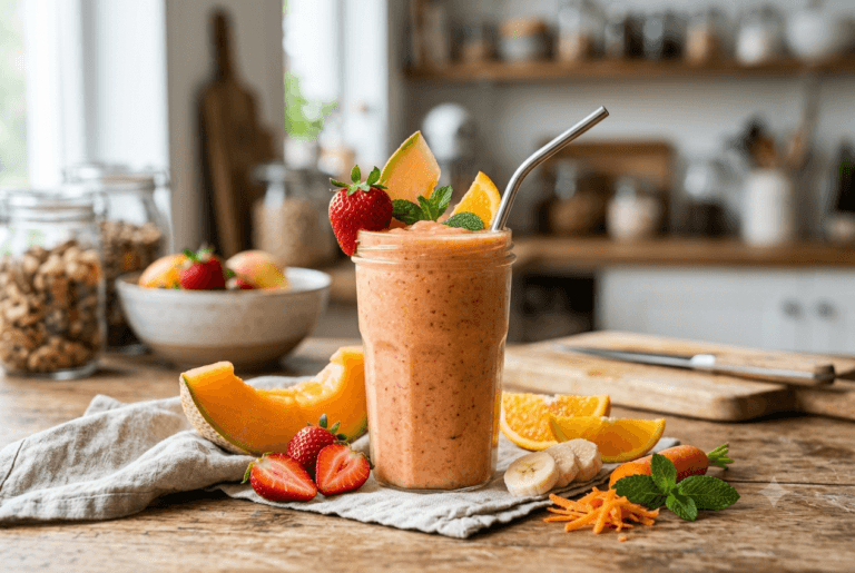 Une combinaison complète qui tire parti des fruits mûrs pour obtenir un smoothie rassasiant et haut en couleur sans ajouter de sucre.