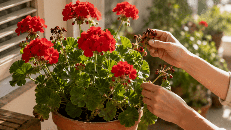 Votre géranium rouge a-t-il perdu ses fleurs à cause de la chaleur ? Comment l'aider sans trop l'arroser ?