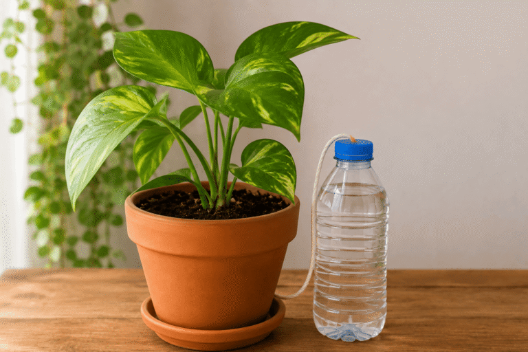 Tu oublies souvent d'arroser tes plantes ? Essaie ce système d'arrosage automatique avec une ficelle et une bouteille