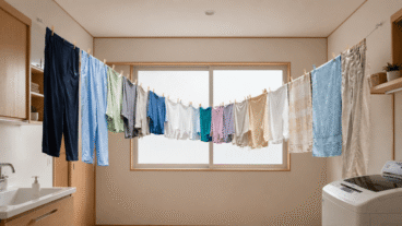 Comment étendre le linge à l'intérieur grâce à la technique japonaise de l'arc