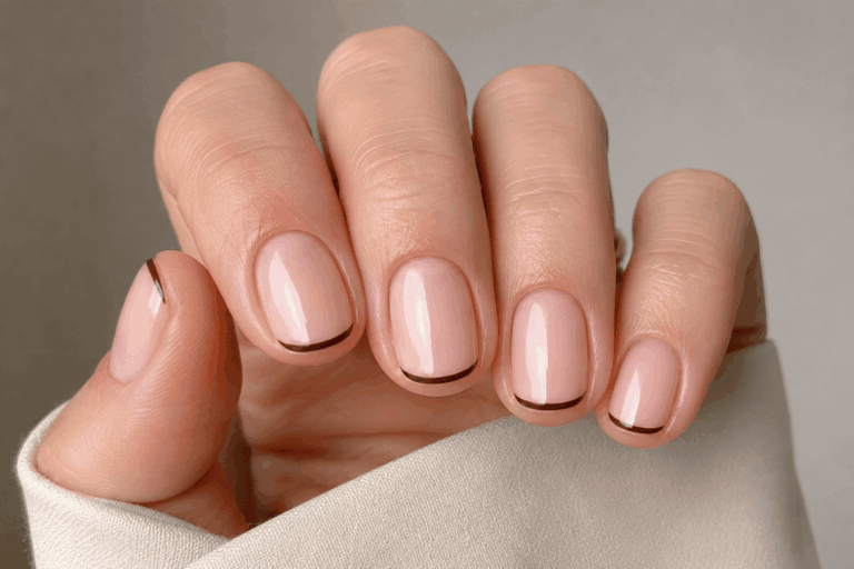 Une précision minimaliste qui allonge visuellement l’ongle.